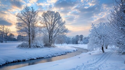Obraz premium landscape photograph nature. in winter