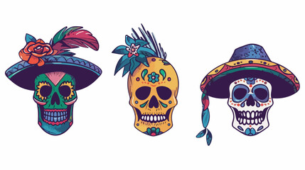 Mexican skull isolated icon vector illustration design