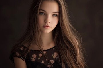Fototapeta premium Playful and mischievous spirit of a girl on a sunny day
