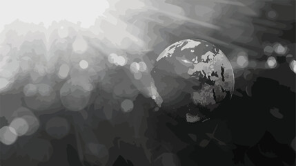 Monochrome blurred silhouette of world globe icon vector