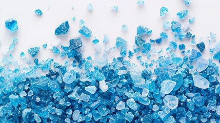 Abstract blue crystal explosion on white background