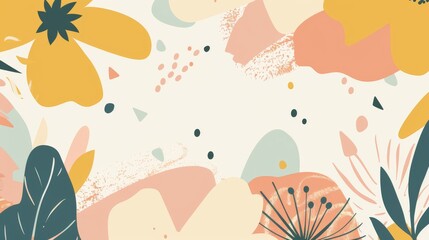 Abstract japandi and scandinavian style print soft tones and shapes conveying a sense of tranquility and beauty. Great as product design for posters, home interior