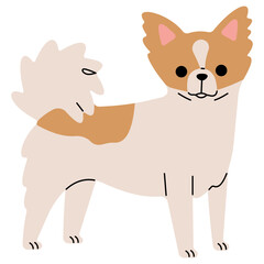 Papillon cute on a white background, vector illustration.