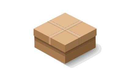 Nice brown box over white Vector illustration. Vector