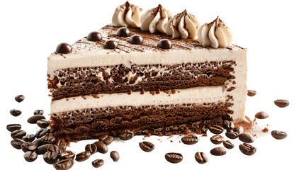 Indulge in Tempting Coffee Cake Delights - Sweet Baked Pastry on Transparent Background for Delicious Dessert Moments, Ideal for Breakfast or Coffee Shop Menus