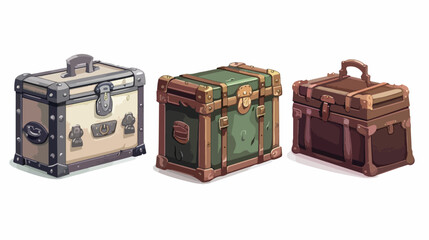 Old trunks boxes transport icon Vector illustration.