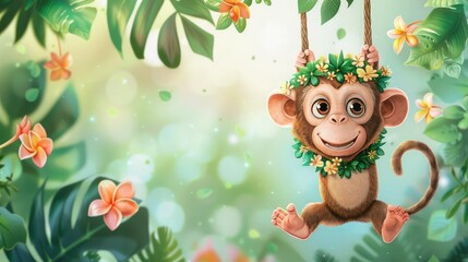 Greeting Card and Banner Design for Social Media or Educational Purpose of National Lei Hawaii Day Background