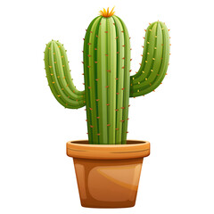 Cactus in pot clipart icon