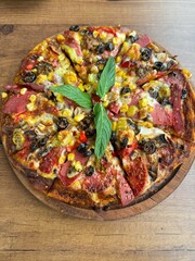 pizza with salami