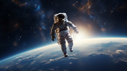Fototapeta premium Astronaut exploring in the space.