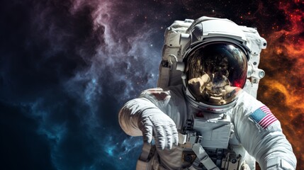 Astronaut exploring in the space.