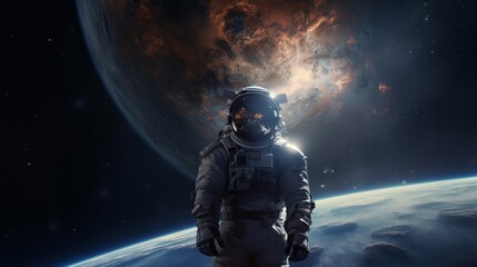 Fototapeta premium Astronaut exploring in the space.