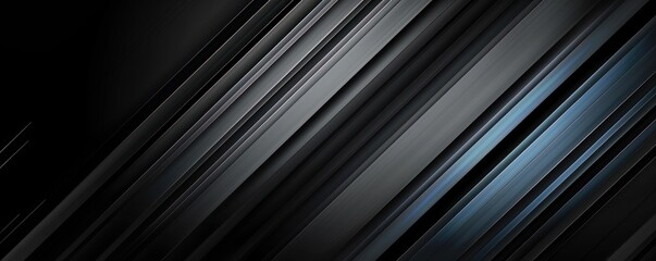 Obraz premium Abstract black, blue and silver gradient with light gray and white. Metallic texture with soft diagonal lines. Clean, modern, and sleek background. Dark, tech-inspired design.