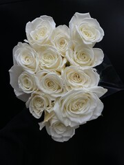 white roses bouquet