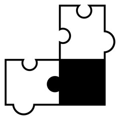 Puzzle pieces icon vector on white background