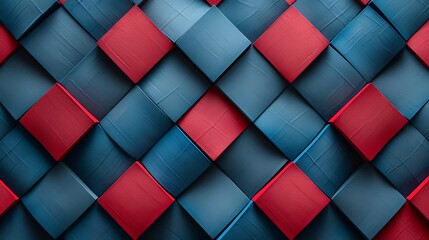 Minimalistic pattern of interlocking blue and red squares, offering a clean and geometric aesthetic for corporate branding or packaging