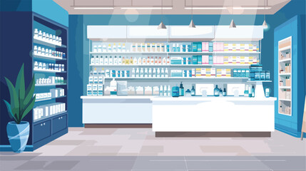 Pharmacy store design Vector illustration. Vector style