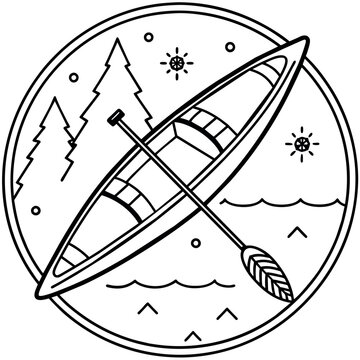 recommend clip art: kayak outline illustration digital coloring book page line art drawing