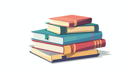 Pile text books closed isolated icon Vector illustration