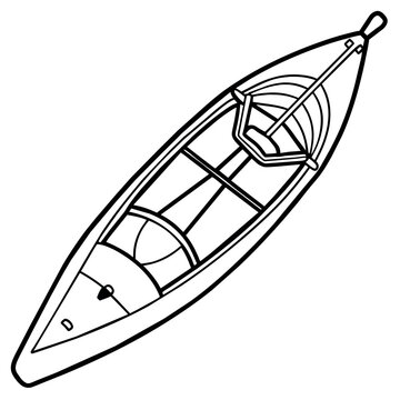 recommend clip art: kayak outline illustration digital coloring book page line art drawing
