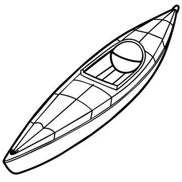 recommend clip art: kayak outline illustration digital coloring book page line art drawing