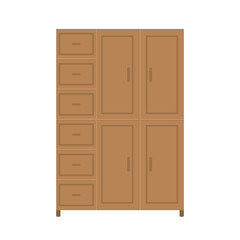 Flat closet icon. Isolated cabinet