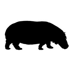 Black Hippo Clip Art | Hippo Drawing | Hippo Illustration