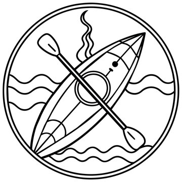 recommend clip art: kayak outline illustration digital coloring book page line art drawing