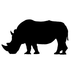 Black Rhino Illustration | Wild Animal | Rhino Clip Art