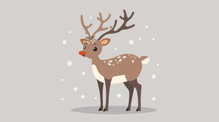 Reindeer cute woodland icon vector isolated graphic vector