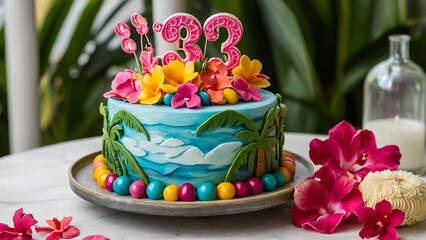 Birthday cake with candles
