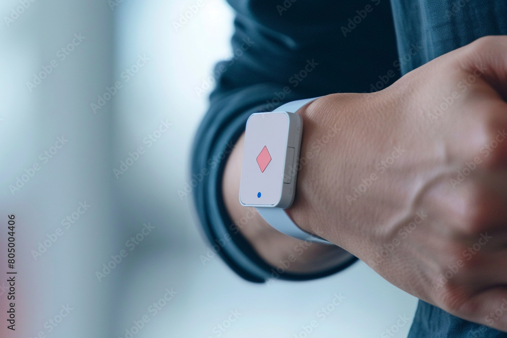 Aufkleber biometric sensor patch for remote patient monitoring, sending real-time health data to medical profe