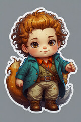 Little boy in costume, cartoon style
