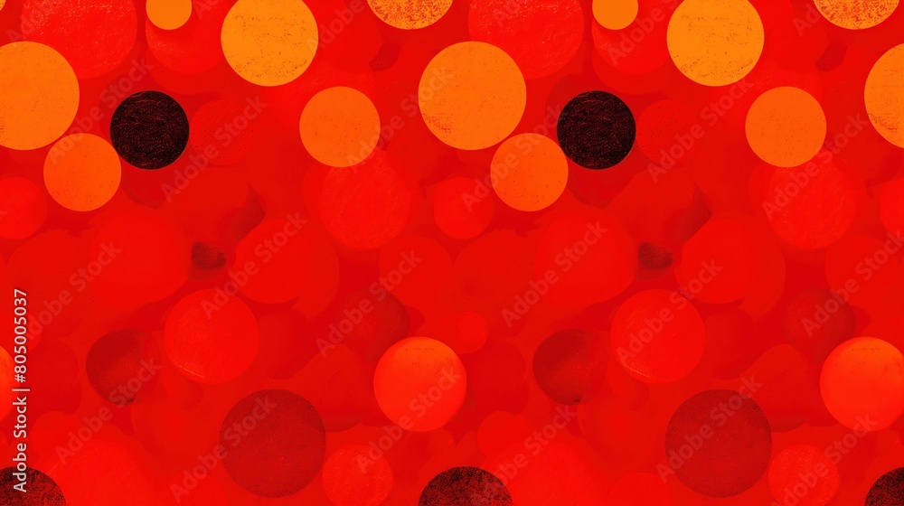 Wall mural abstract background with red and orange bokeh circles. festive backdrop.