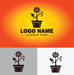 plant icon logo green leaf seedling growing plant eco technology environment silhouette vector logo