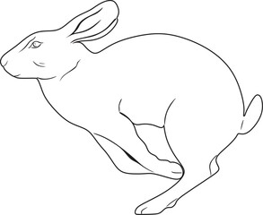 Bunny silhouette logo line art vector design handmade.