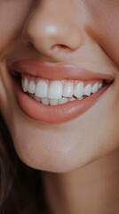 Obraz premium close up of a person with a smile and white teeth