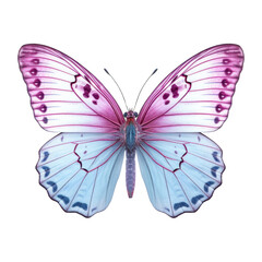 Obraz premium pink blue butterfly isolated on transparent background cutout