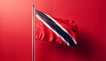 3D rendered Trinidad and Tobago flag, isolated on a clean background. High-quality, realistic depiction perfect for various uses, Generated by AI.