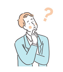 悩んでいるビジネスマン