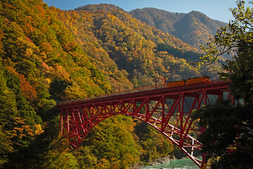 Kurobe Gorge Railway in Toyama,Japan.