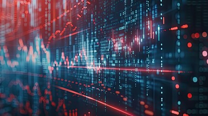 Obraz premium Virtual stock market lines and financial charts over dark background. Digital screen. Concept of finance advisory and international consulting