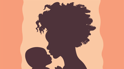 Silhouette of woman with baby avatar character Vector