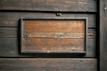 Rustic Wood Sign Mounted on Old Vintage Barnwood Side Copy Space