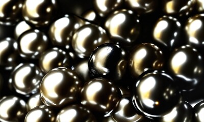 Natural black pearls. Generative AI