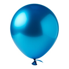 blue balloon isolated on transparent background cutout