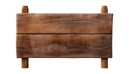 old wooden board isolated on transparent background cutout