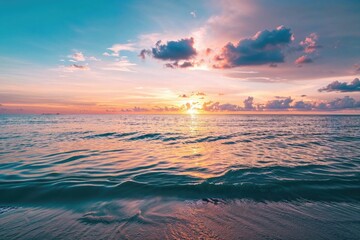Magical Sunrise Beach. Tropical Honeymoon Island. Travel background.