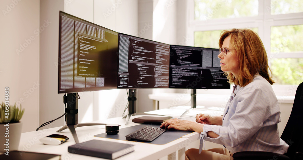 Poster Software Programmer Or Coder Woman