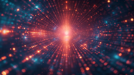 Naklejka premium Vertically extending tunnel space metaverse technology sense vector background.